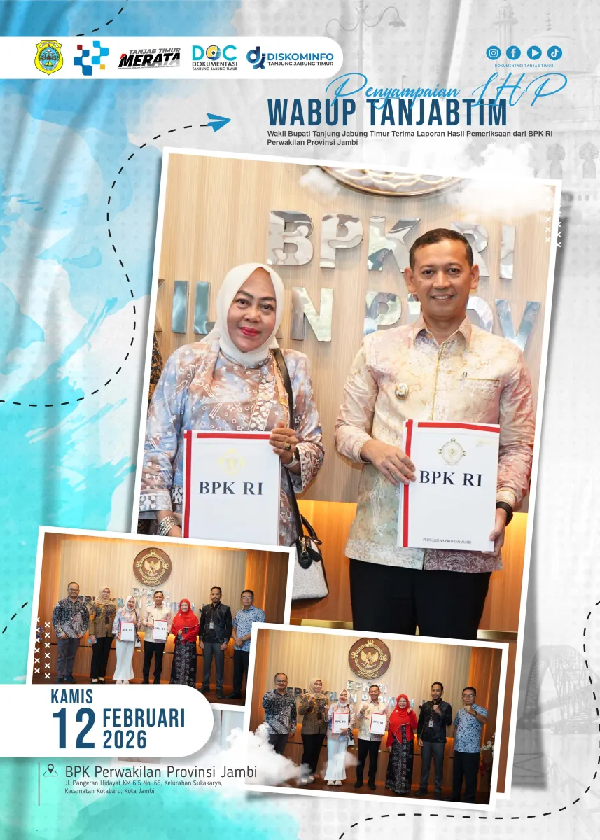 Wakil Bupati Tanjung Jabung Timur Terima LHP dari BPK RI Perwakilan Provinsi Jambi