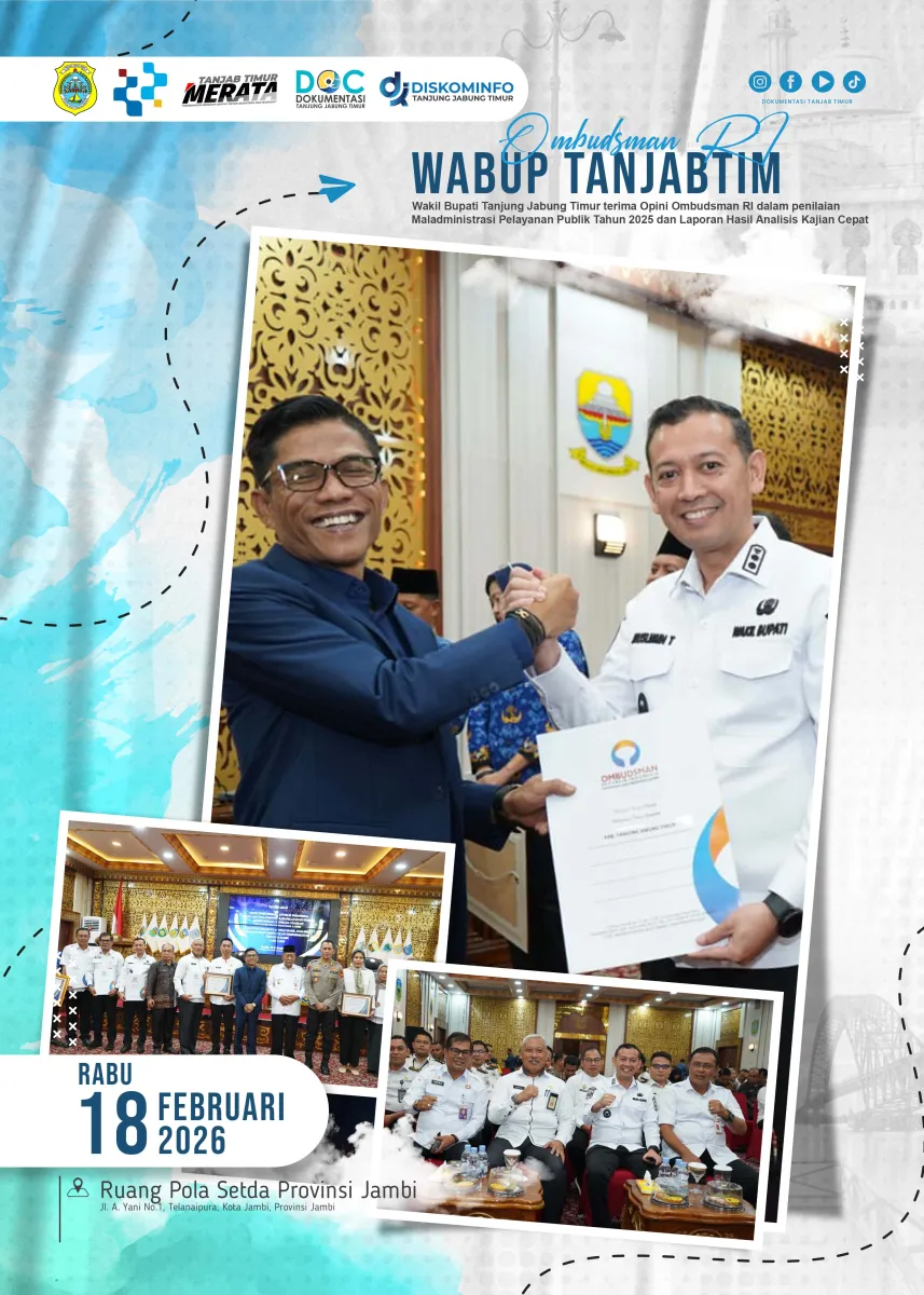 Wakil Bupati Tanjung Jabung Timur menerima Opini Ombudsman RI