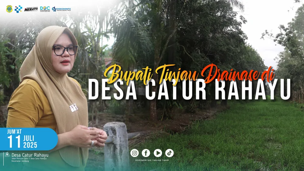 Bupati Tinjau Drainase di Desa Catur Rahayu