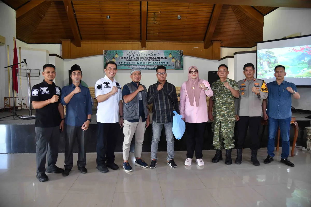 Bupati Tanjung Jabung Timur Sambut Silaturahmi Kepala Satgas Wilayah Jambi Densus 88