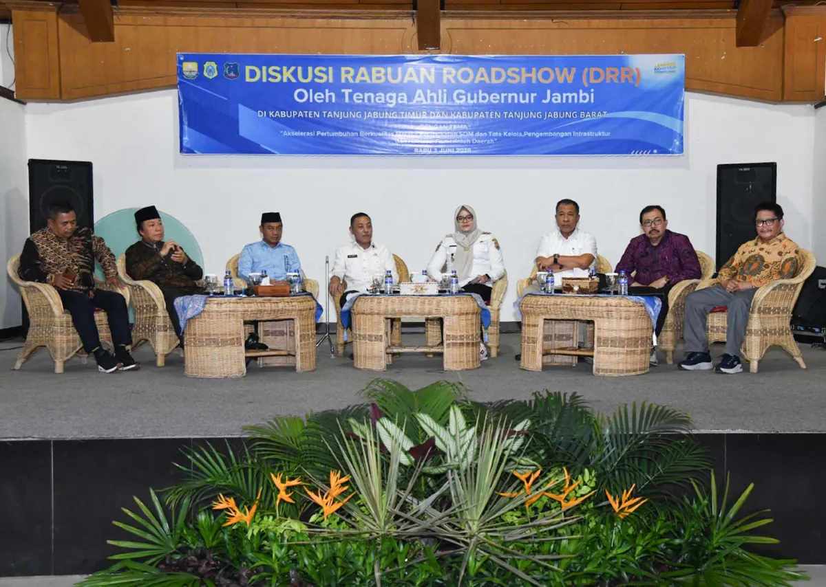 Bupati Tanjung Jabung Timur Buka Diskusi Rabuan Roadshow Tag Jambi, Bahas Strategi Hilirisasi Untuk Penguatan Ekonomi Daerah