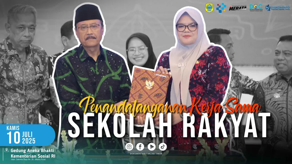 Bupati Tanjung Jabung Timur Tandatangani Perjanjian Pinjam Pakai Barang Milik Daerah untuk Penyelenggaraan Sekolah Rakyat