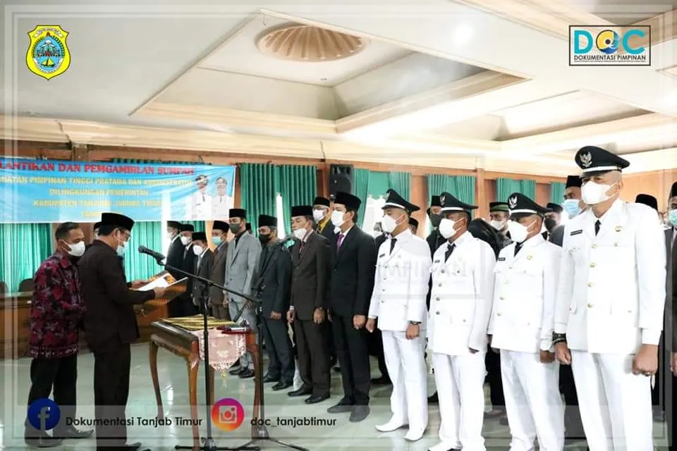  Sekda Lantik dan Ambil Sumpah Pejabat eselon II, III dan IV