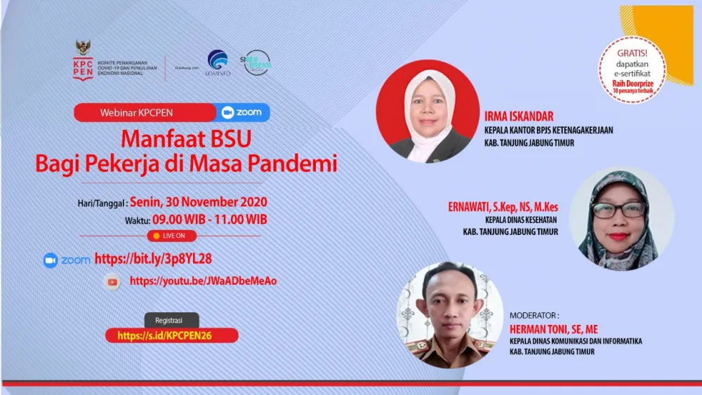 KPC-PEN Bersama Pemkab Gelar Webinar Manfaat BSU dan Vaksin Aman