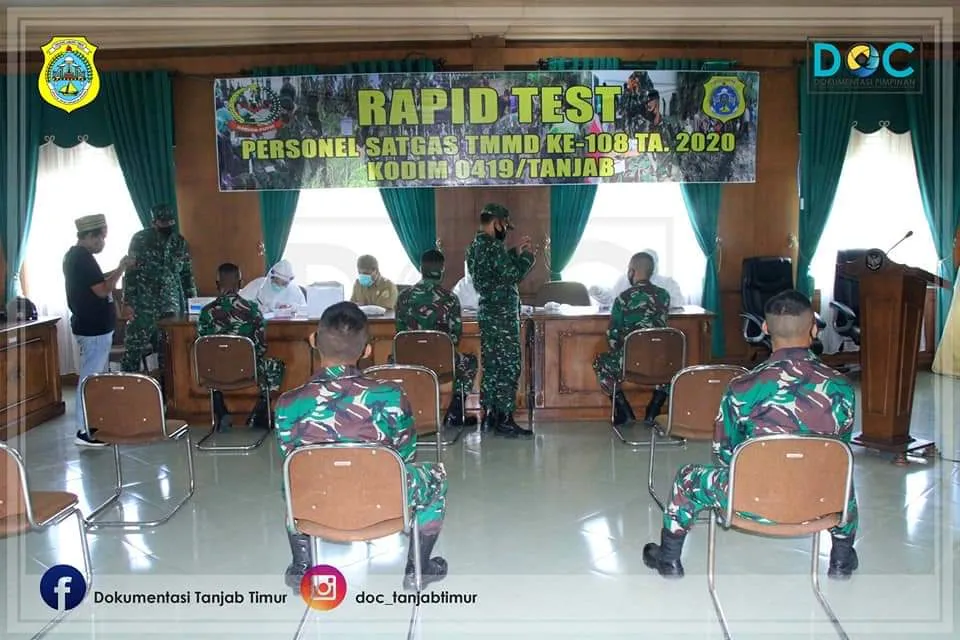 150 Orang Personil TNI Ikuti Rapid Test   