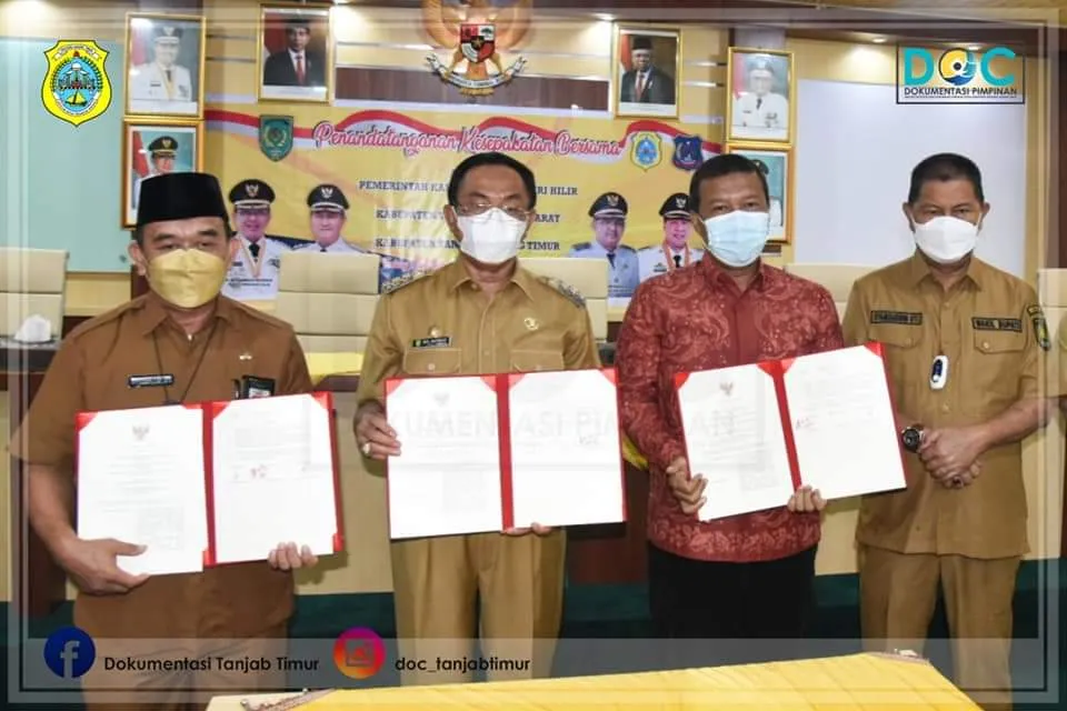 Tiga Bupati Sepakat Bangun Jalan Penghubung Tembilahan, Tungkal Dan Muarasabak