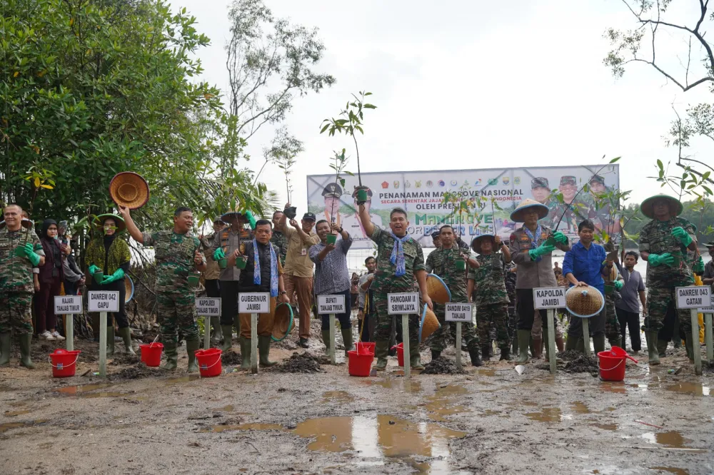 Bupati Sambut Kunjungan Pangdam II Sriwijaya Dalam Rangka Penanaman Mangrove Serentak se Indonesia