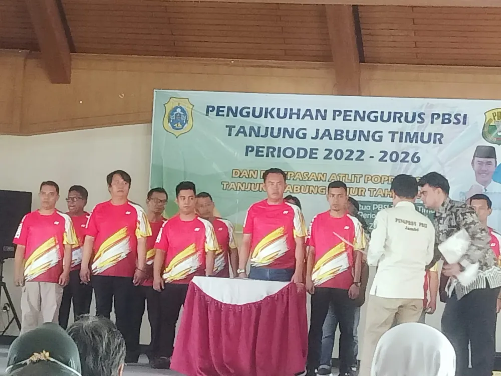 Sekda Hadiri Pengukuhan Pengurus PBSI Tanjab Timur 