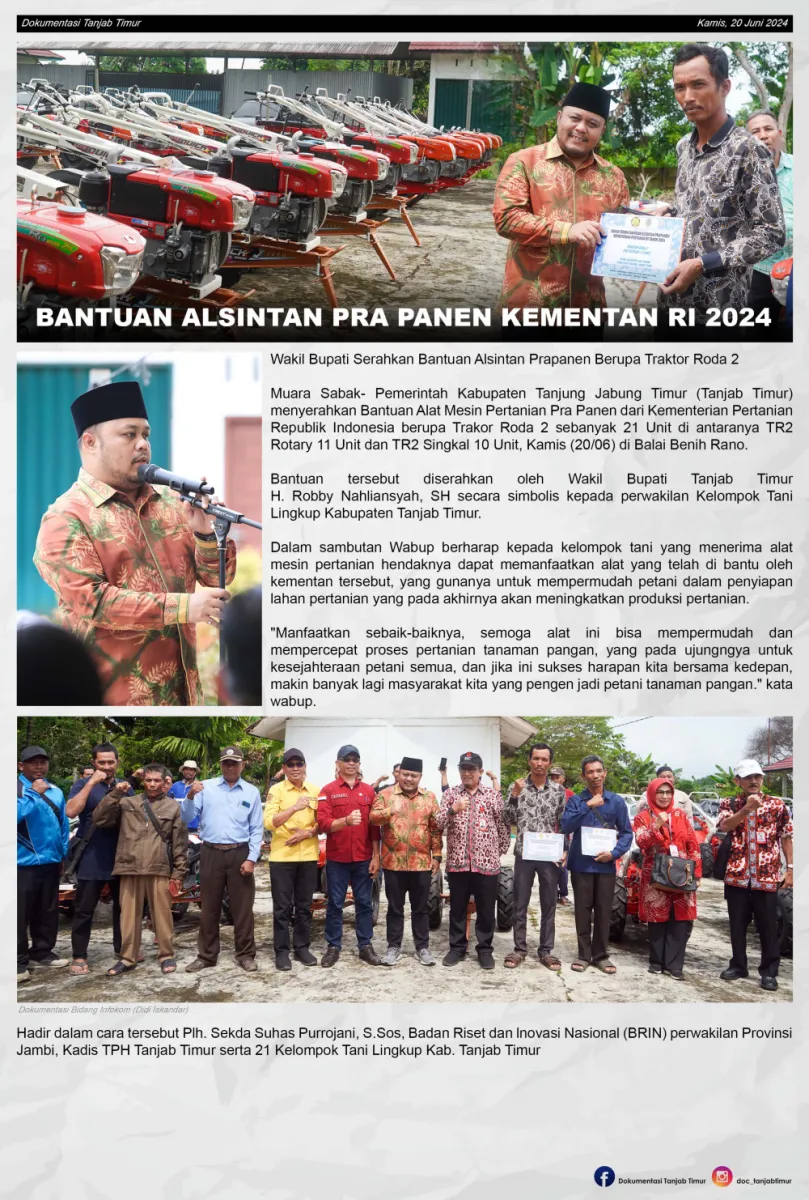 BANTUAN ALSINTAN PRA PANEN KEMENTAN RI 2024